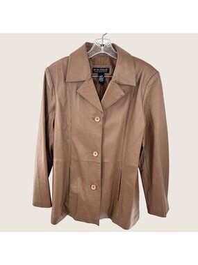 DIALOGUE BROWN LEATHER JACKET - M